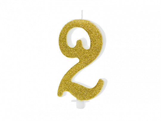 Númerakerti - Glimmer - Gyllt - 10 cm