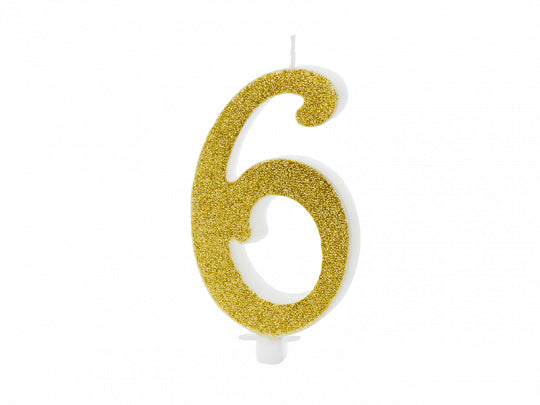 Númerakerti - Glimmer - Gyllt - 10 cm